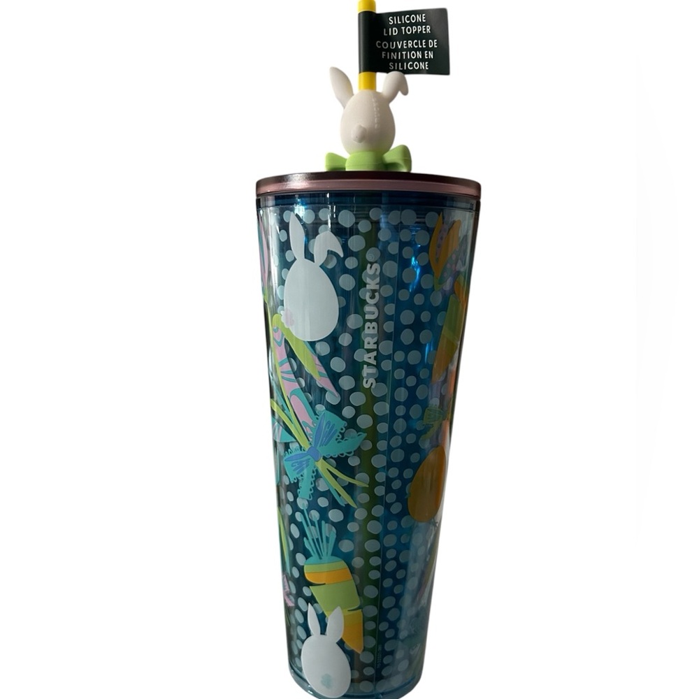 Starbucks Easter Tumbler with Bunny Design Straw Topper